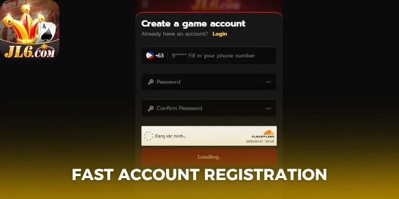 Fast account registration