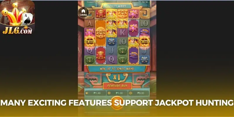 Treasures of Aztec - Discover Ancient Treasure Secrets 3 Many exciting features support jackpot hunting