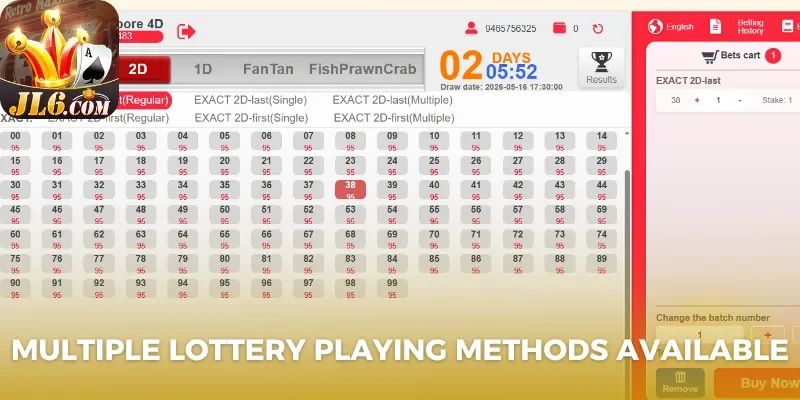 Multiple lottery playing methods available