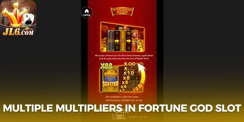 Multiple multipliers in Fortune God slot