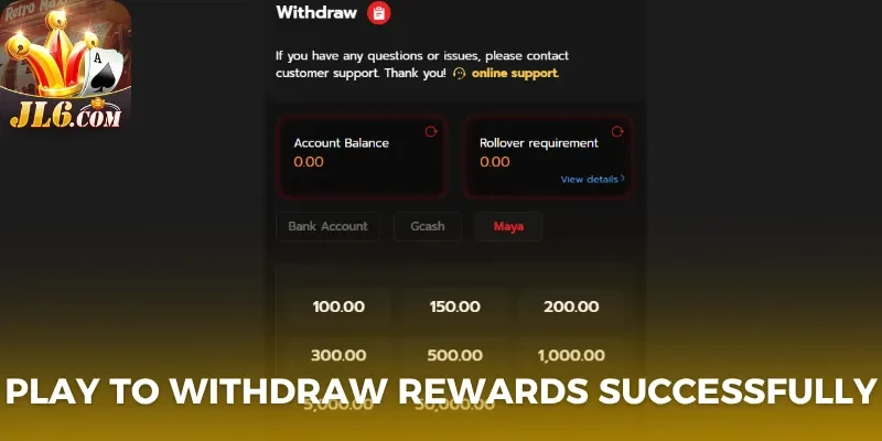 Play to withdraw rewards successfully