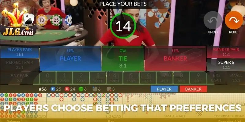 Baccarat - The Ultimate Online Casino Experience at JL6 2 Players choose betting options that match their preferences