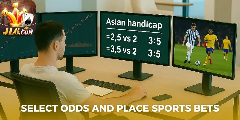 Select odds and place sports bets