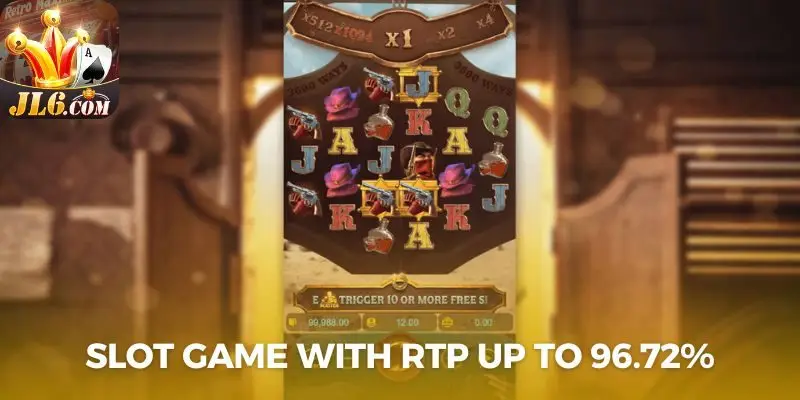 Slot game with RTP up to 96.72%