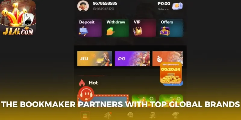 The bookmaker partners with top global brands