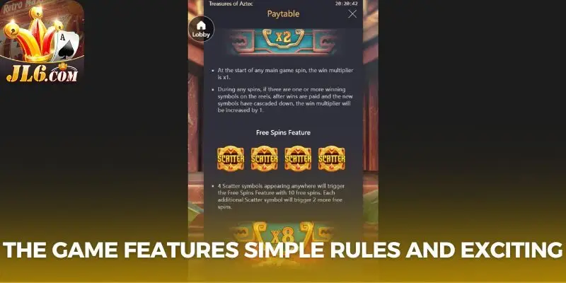 Treasures of Aztec - Discover Ancient Treasure Secrets 2 The game features simple rules and exciting features